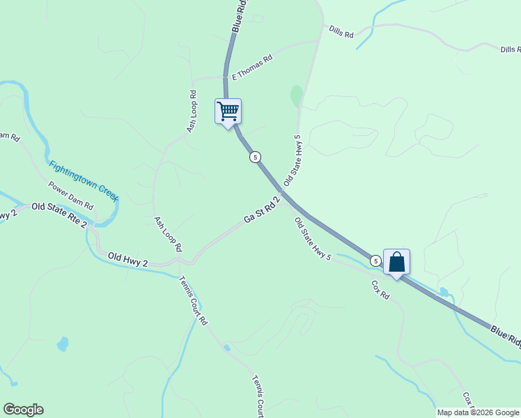 map of restaurants, bars, coffee shops, grocery stores, and more near 100 Highway 2 in Blue Ridge