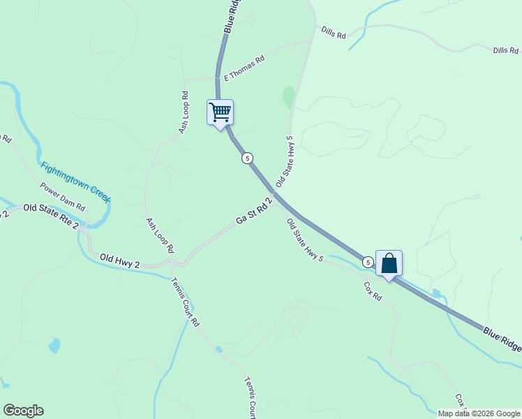 map of restaurants, bars, coffee shops, grocery stores, and more near 100 Highway 2 in Blue Ridge