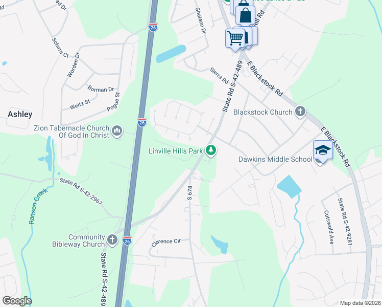 map of restaurants, bars, coffee shops, grocery stores, and more near 916 Begonia Terrace in Moore