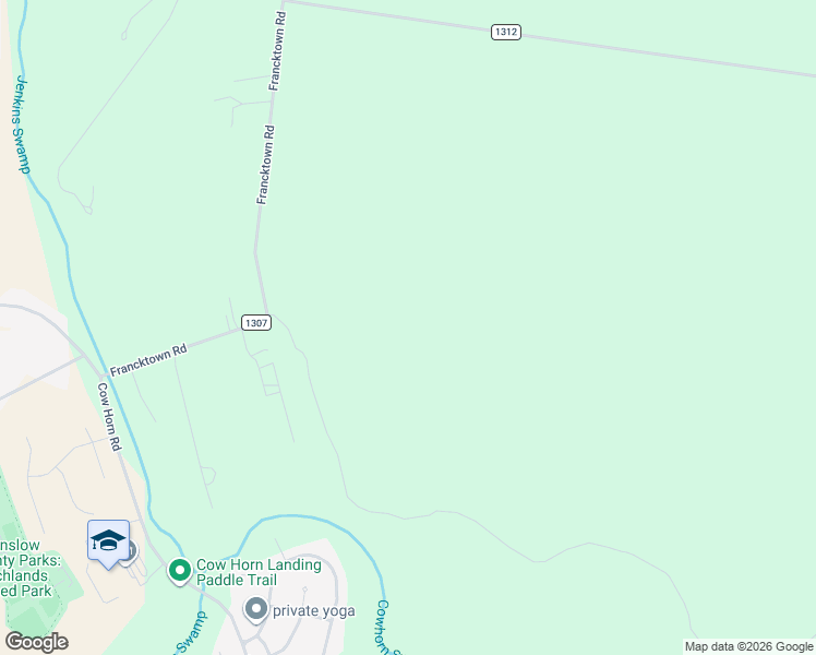 map of restaurants, bars, coffee shops, grocery stores, and more near 336 Francktown Road in Richlands