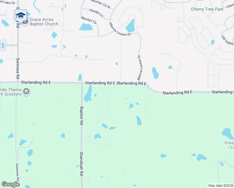 map of restaurants, bars, coffee shops, grocery stores, and more near 1891 Star Landing Road East in DeSoto County