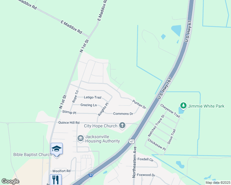 map of restaurants, bars, coffee shops, grocery stores, and more near 1313 Puritan Drive in Jacksonville