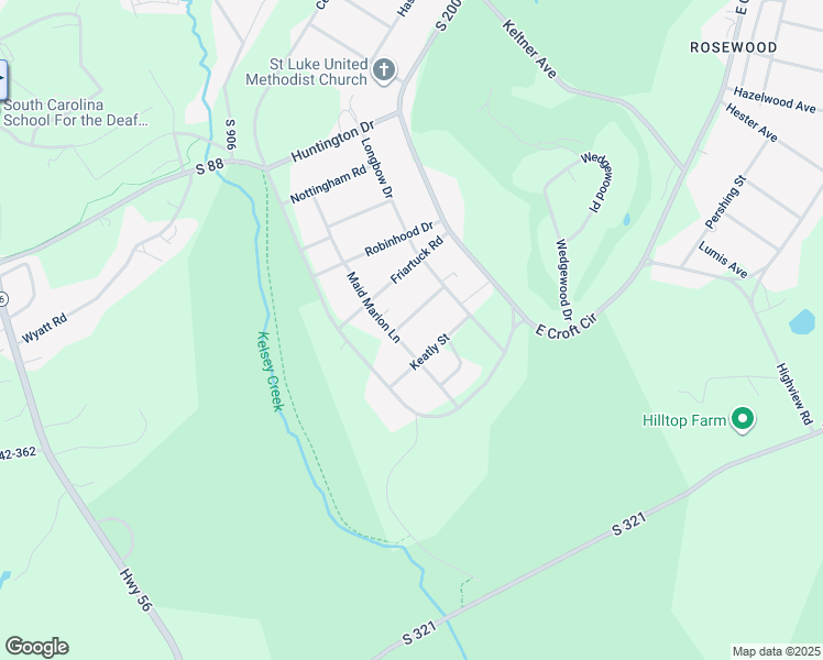 map of restaurants, bars, coffee shops, grocery stores, and more near 3844 Maid Marion Lane in Spartanburg