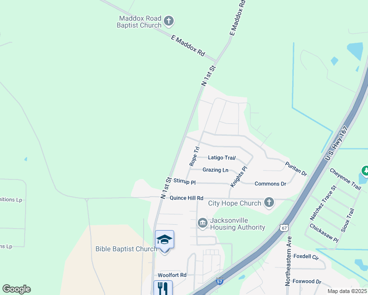 map of restaurants, bars, coffee shops, grocery stores, and more near 4001 North 1st Street in Jacksonville