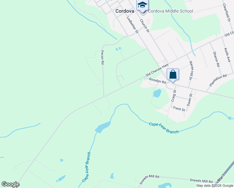 map of restaurants, bars, coffee shops, grocery stores, and more near 783 Old Cheraw Highway in Rockingham