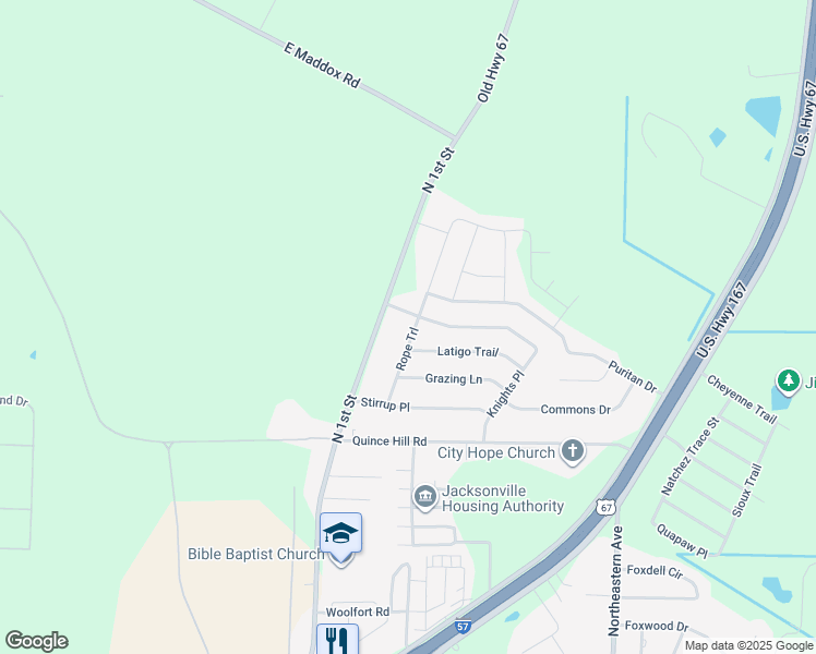 map of restaurants, bars, coffee shops, grocery stores, and more near 4004 Rope Trail in Jacksonville