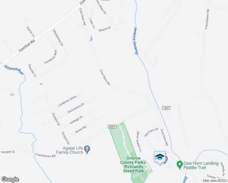 map of restaurants, bars, coffee shops, grocery stores, and more near 589 Cow Horn Road in Richlands