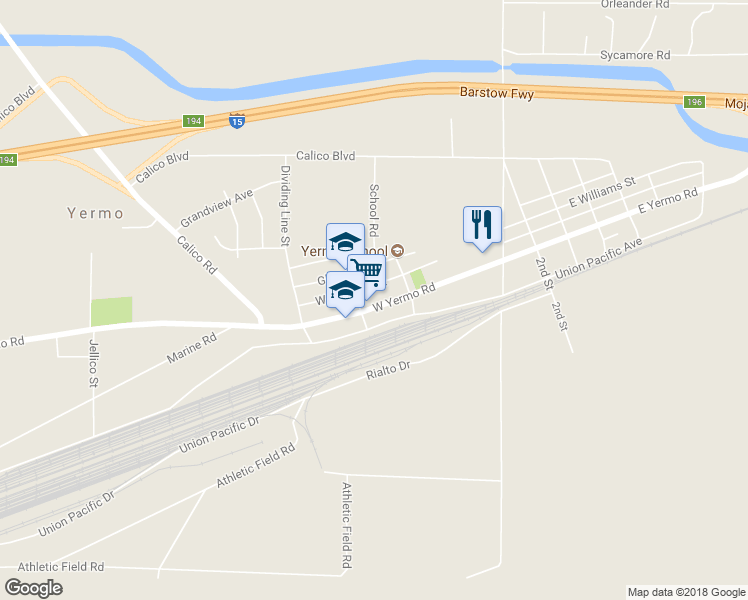 map of restaurants, bars, coffee shops, grocery stores, and more near 481 W Yermo Rd in Yermo