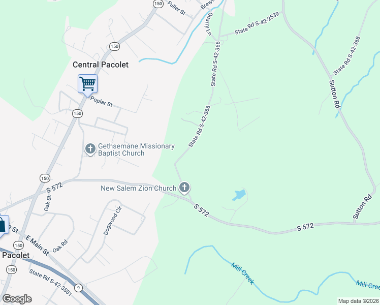 map of restaurants, bars, coffee shops, grocery stores, and more near 260 State Road S-42-366 in Pacolet