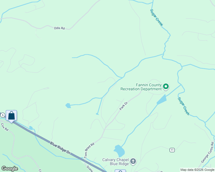 map of restaurants, bars, coffee shops, grocery stores, and more near 365 Meadow Creek Way in Blue Ridge