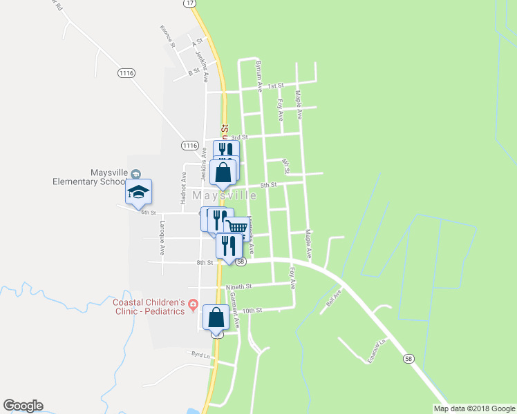 map of restaurants, bars, coffee shops, grocery stores, and more near 509 Mattocks Avenue in Maysville