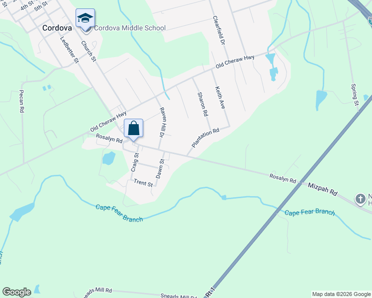 map of restaurants, bars, coffee shops, grocery stores, and more near 146 Keith Avenue in Rockingham