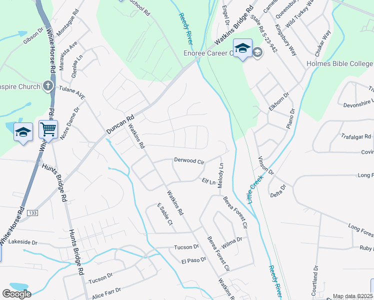 map of restaurants, bars, coffee shops, grocery stores, and more near 200 Maplestead Farms Court in Greenville