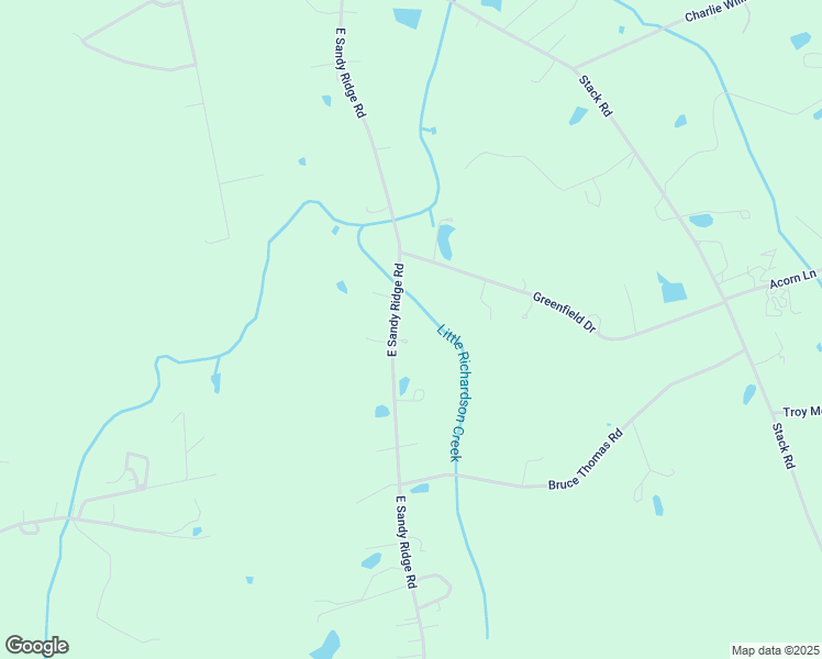 map of restaurants, bars, coffee shops, grocery stores, and more near 1602 East Sandy Ridge Road in Monroe