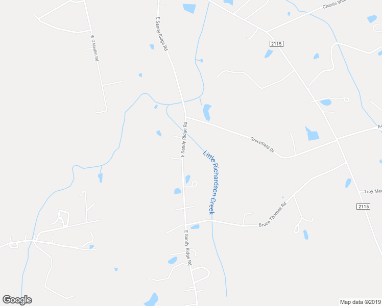 map of restaurants, bars, coffee shops, grocery stores, and more near 1602 East Sandy Ridge Road in Monroe