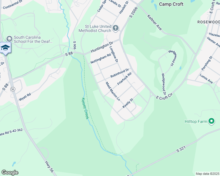 map of restaurants, bars, coffee shops, grocery stores, and more near 3831 Maid Marion Lane in Spartanburg