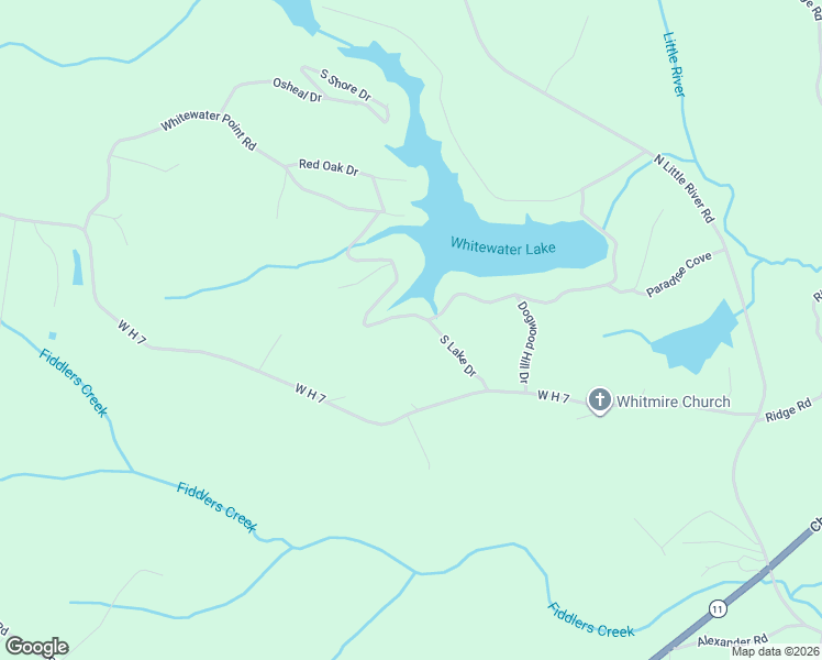 map of restaurants, bars, coffee shops, grocery stores, and more near 304 Whitewater Lake Road in Tamassee