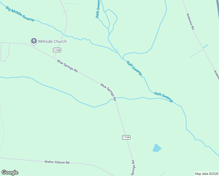 map of restaurants, bars, coffee shops, grocery stores, and more near 4879 Blue Springs Road in Red Springs