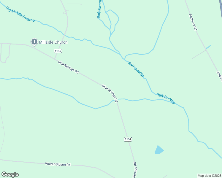 map of restaurants, bars, coffee shops, grocery stores, and more near 4879 Blue Springs Road in Red Springs