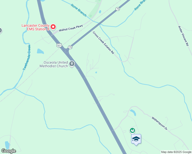 map of restaurants, bars, coffee shops, grocery stores, and more near 6953 Louis Springs Road in Lancaster
