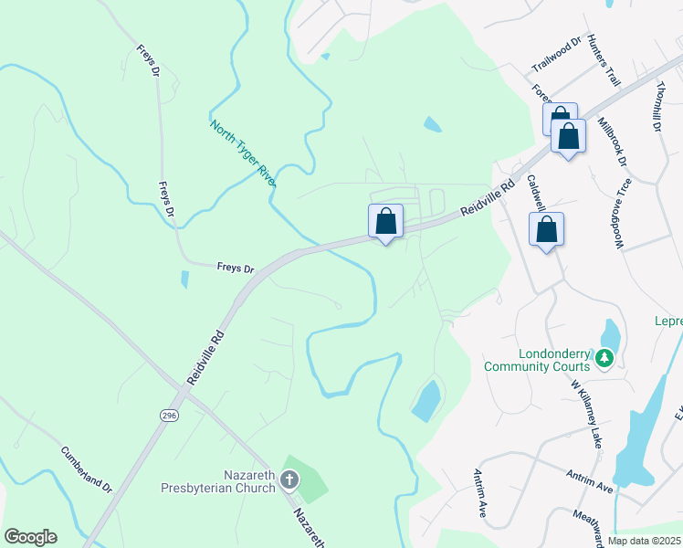 map of restaurants, bars, coffee shops, grocery stores, and more near 125 Shenandoah Drive in Spartanburg