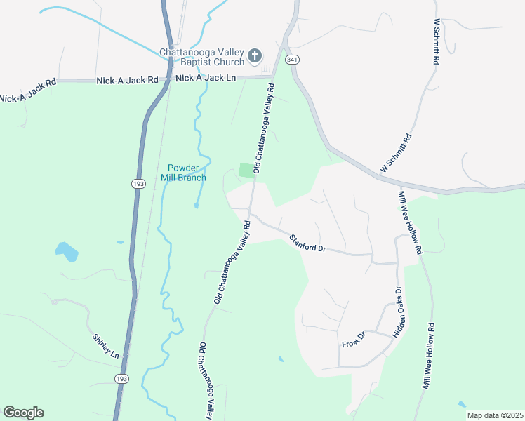 map of restaurants, bars, coffee shops, grocery stores, and more near 55 Mcallister Lane in Walker County