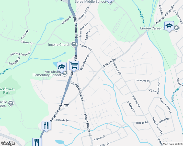 map of restaurants, bars, coffee shops, grocery stores, and more near 3 Colgate Avenue in Greenville