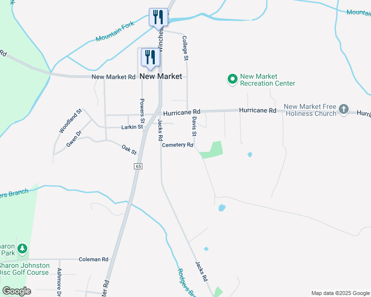 map of restaurants, bars, coffee shops, grocery stores, and more near 146 Cemetery Road in New Market