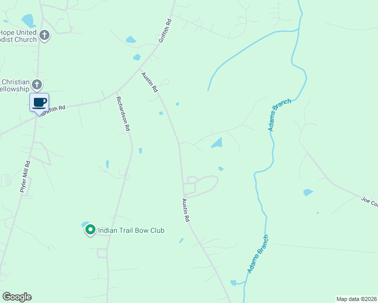map of restaurants, bars, coffee shops, grocery stores, and more near 3619 Austin Road in Monroe