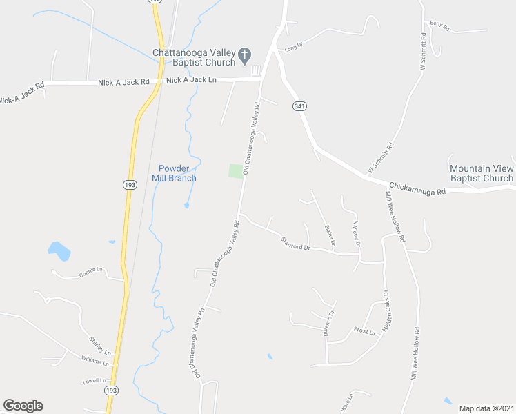 map of restaurants, bars, coffee shops, grocery stores, and more near 55 Mcallister Lane in Walker County