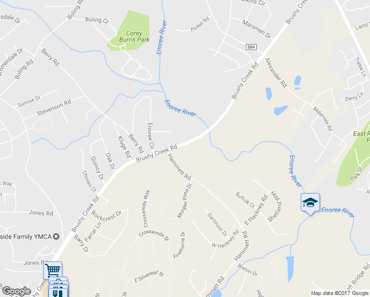 map of restaurants, bars, coffee shops, grocery stores, and more near 2816 Brushy Creek Road in Greer