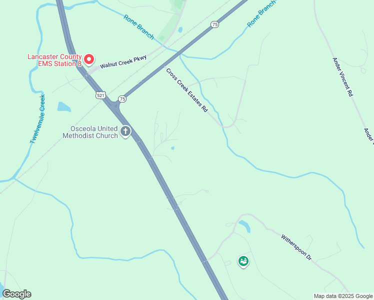 map of restaurants, bars, coffee shops, grocery stores, and more near 6953 Louis Springs Road in Lancaster