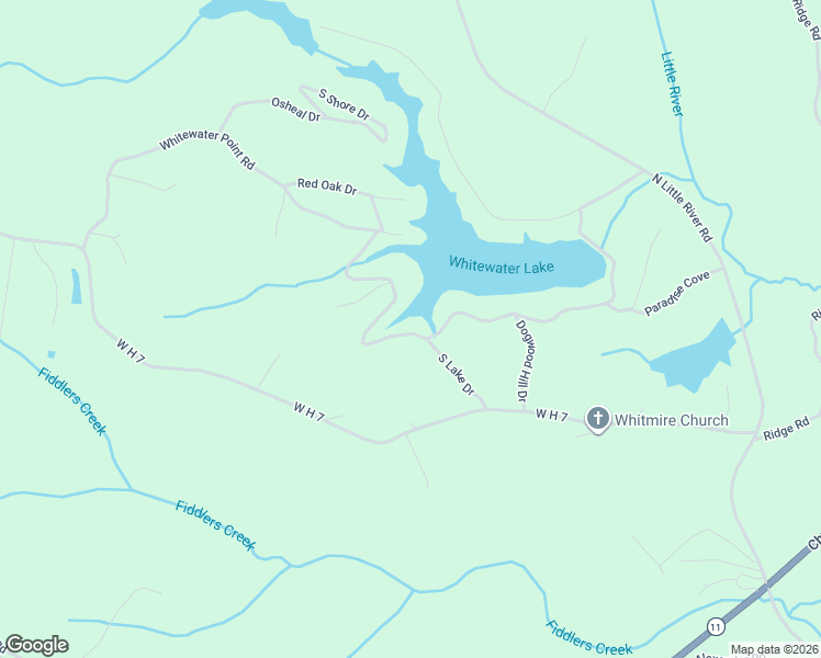 map of restaurants, bars, coffee shops, grocery stores, and more near 304 Whitewater Lake Road in Tamassee