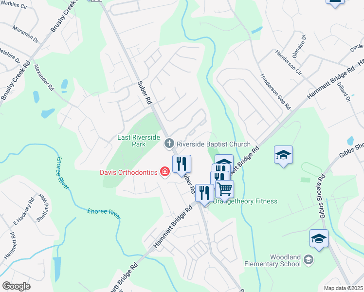 map of restaurants, bars, coffee shops, grocery stores, and more near 14 Gr-Pd-51 in Greer