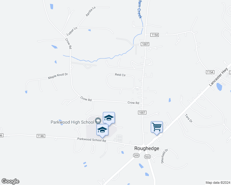 map of restaurants, bars, coffee shops, grocery stores, and more near 3422 Reid Circle in Monroe