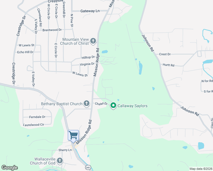 map of restaurants, bars, coffee shops, grocery stores, and more near 1132 Rolling Drive in Rossville
