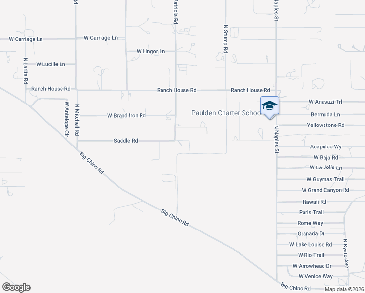 map of restaurants, bars, coffee shops, grocery stores, and more near 1107 Saddle Road in Paulden