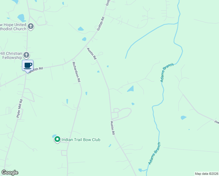 map of restaurants, bars, coffee shops, grocery stores, and more near 3619 Austin Road in Monroe