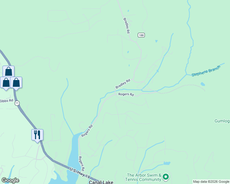 map of restaurants, bars, coffee shops, grocery stores, and more near 1200 Bradley Rd in Blairsville