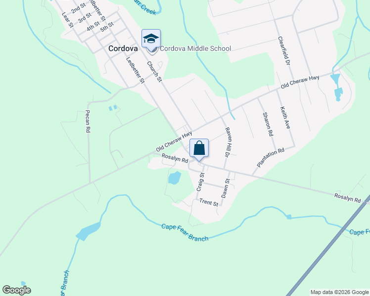 map of restaurants, bars, coffee shops, grocery stores, and more near 571 Old Cheraw Hwy in Rockingham