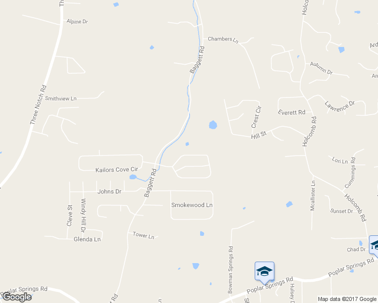 map of restaurants, bars, coffee shops, grocery stores, and more near 167 Fieldstone Drive in Ringgold