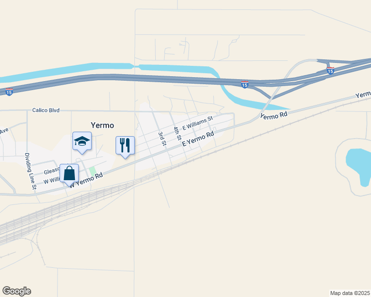 map of restaurants, bars, coffee shops, grocery stores, and more near 426 Yermo Road in Yermo