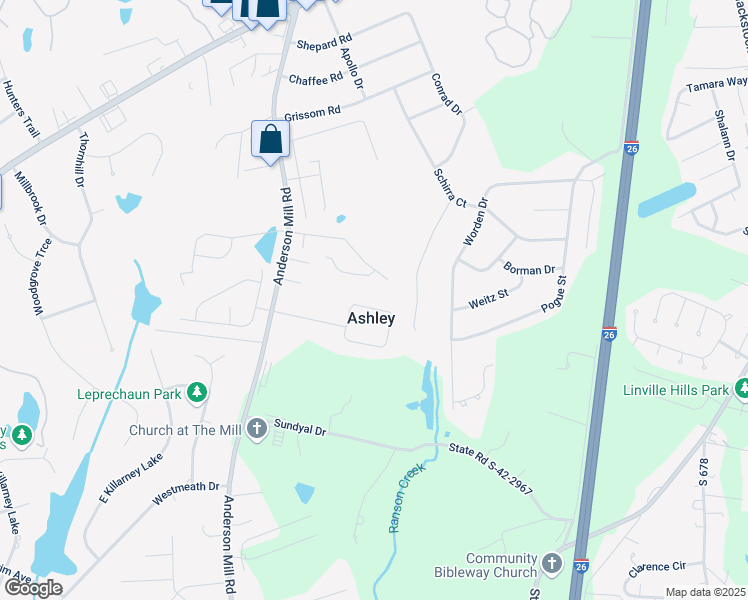 map of restaurants, bars, coffee shops, grocery stores, and more near 134 Jay Circle in Moore
