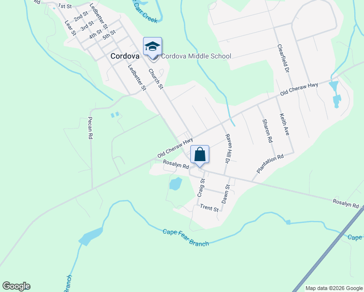map of restaurants, bars, coffee shops, grocery stores, and more near 571 Old Cheraw Hwy in Rockingham