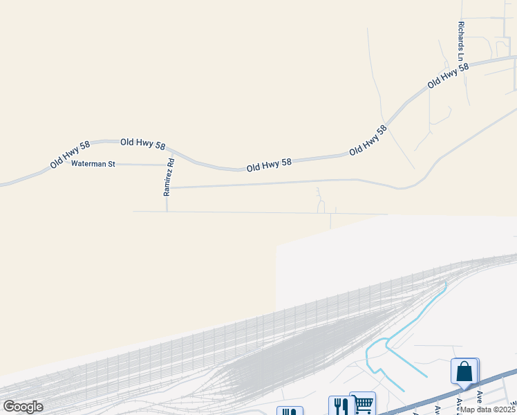 map of restaurants, bars, coffee shops, grocery stores, and more near 28062 Waterman Road in Barstow