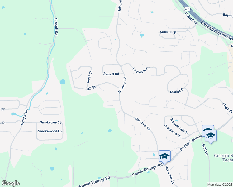 map of restaurants, bars, coffee shops, grocery stores, and more near 852 Holcomb Road in Ringgold