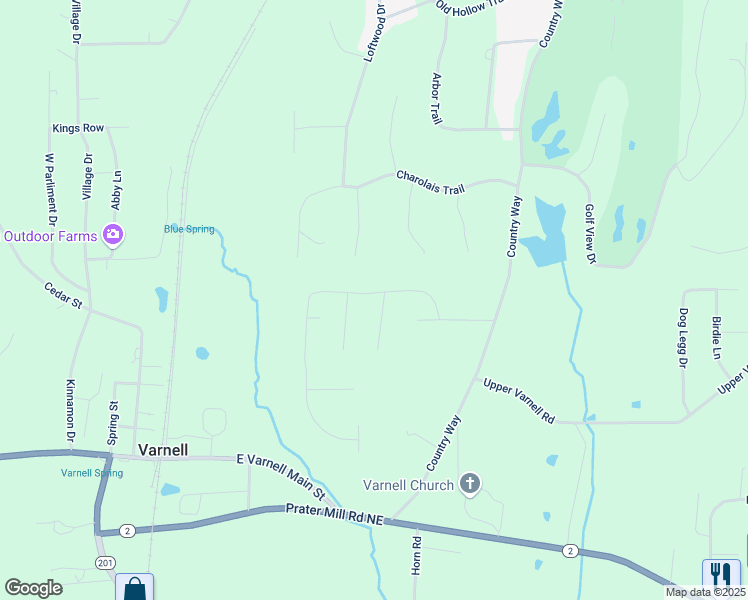 map of restaurants, bars, coffee shops, grocery stores, and more near 317 Highland Point Drive in Cohutta