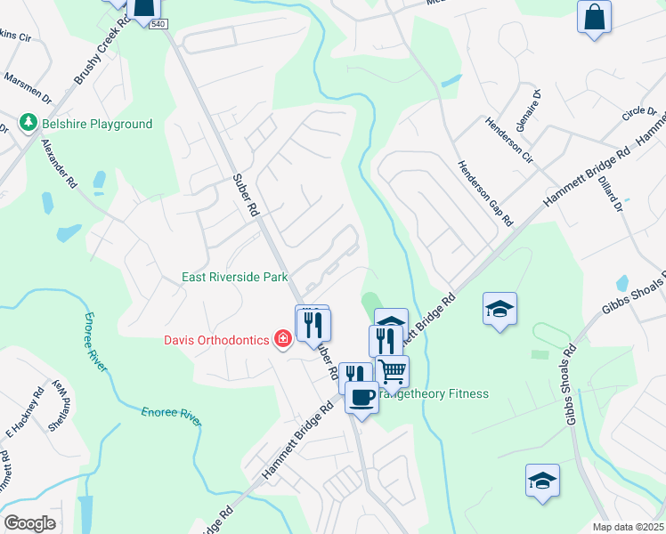 map of restaurants, bars, coffee shops, grocery stores, and more near 56 Spring Crossing Circle in Greer