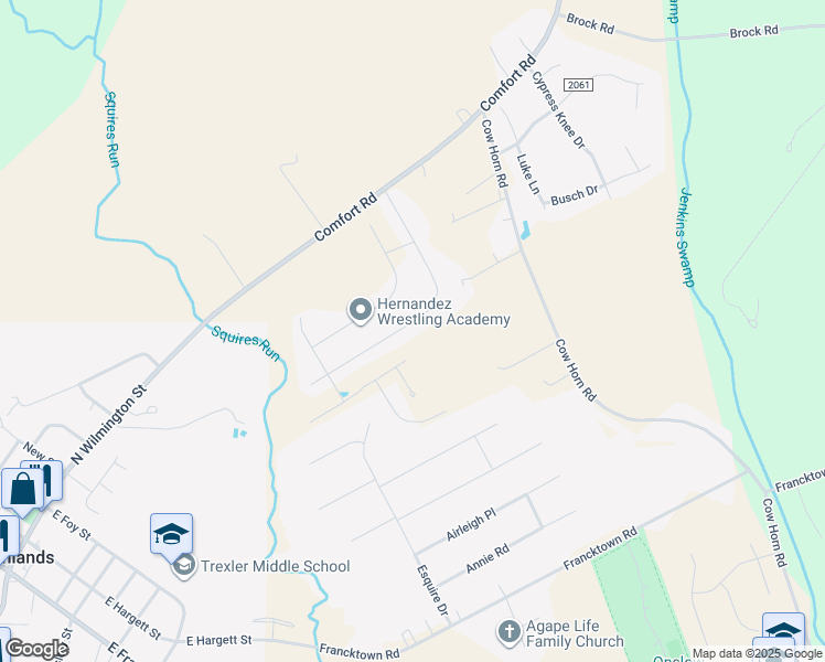 map of restaurants, bars, coffee shops, grocery stores, and more near 225 Maidstone Drive in Richlands