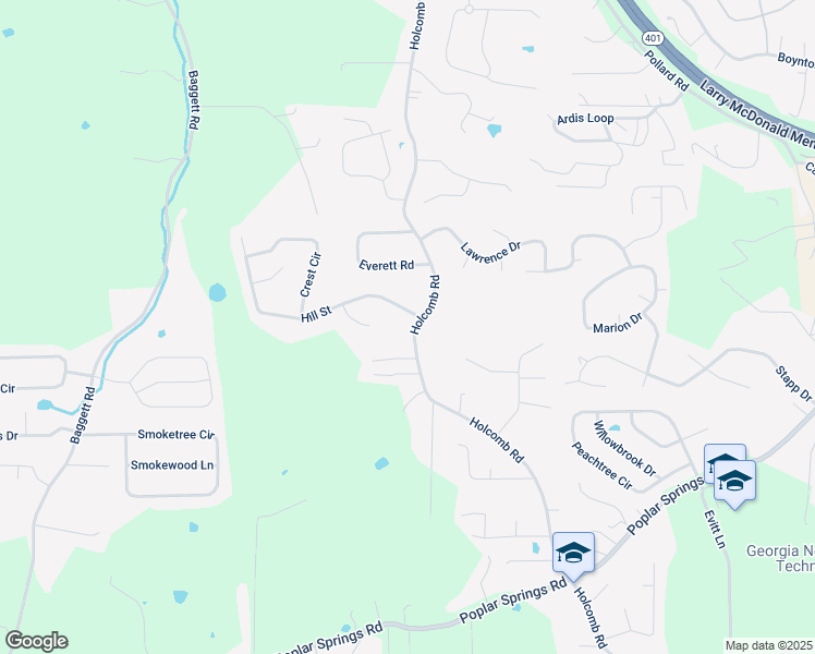map of restaurants, bars, coffee shops, grocery stores, and more near 852 Holcomb Road in Ringgold